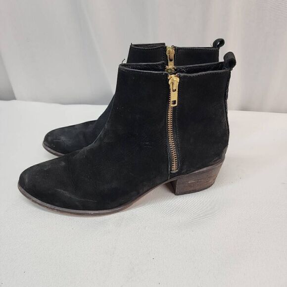 Steve Madden Size 9 Black Suede Leather Size Zipper Ankle Bootie - Picture 4 of 11